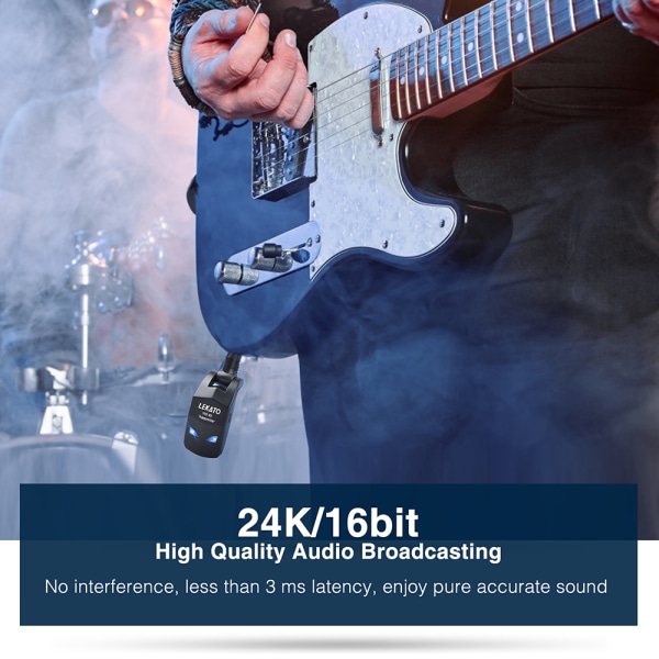 LEKATO 2.4GHz Wireless Guitar Bass Transmitter Receiver