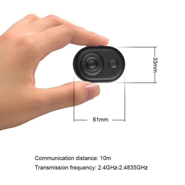 Trådlös bluetooth fjärrkontroll slutare för smartphone kamera black