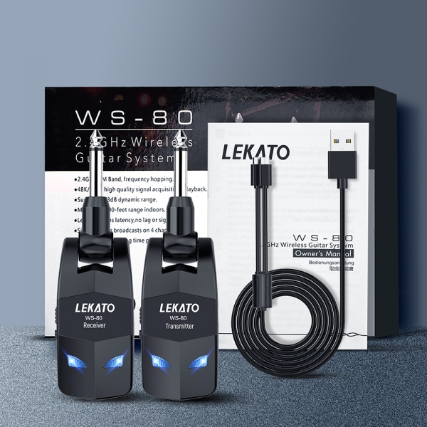 LEKATO 2.4GHz Wireless Guitar Bass Transmitter Receiver