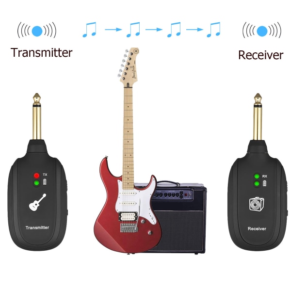 A8 UHF trådlös elgitarr basmixer sändarmottagare