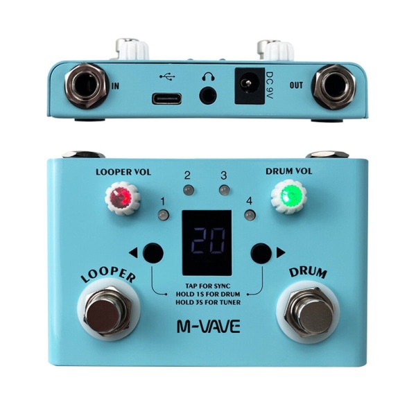 M-VAVE Guitar Drum & Looper Effect Pedal 30 Type LOOP Recording