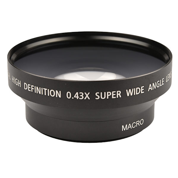 62 67 72 mm 0,43X HD Supervidvinkellinsförlängning + mikroobjektiv