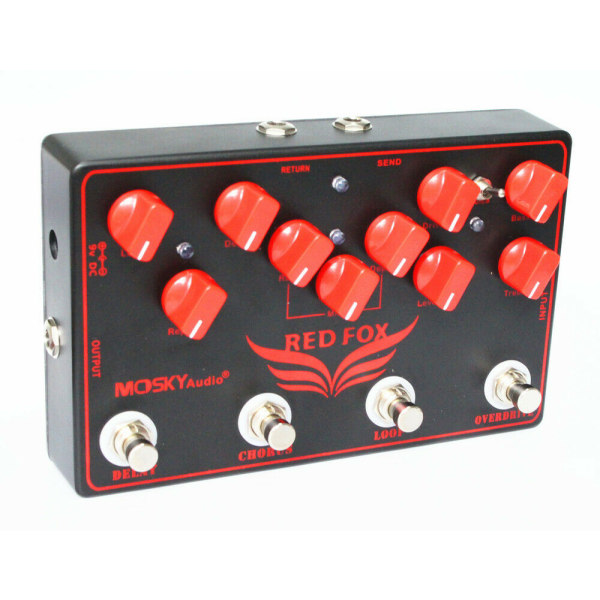Mosky Audio Fox Gitarr Effekt Pedal Chorus Delay Overdrive Loop