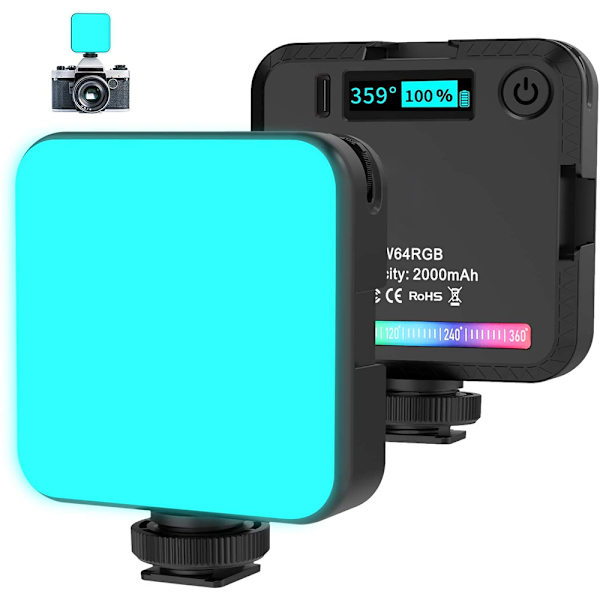 W64 Dimbar LED RGB-videoljus för kamerafotografering