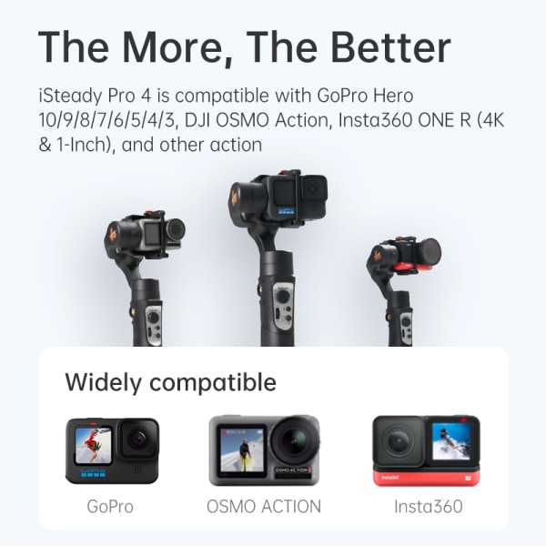 Hohem ISteady Pro 4 3-axlig stabilisator för GoPro 10 9 Osmo Action