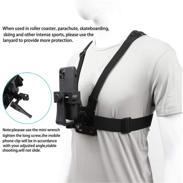 Mobile Phone Chest Mount Harness Strap Holder Clip