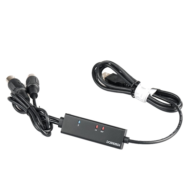 USB till MIDI In/Out 5 Pin Interface Converter Kabel för PC Laptop