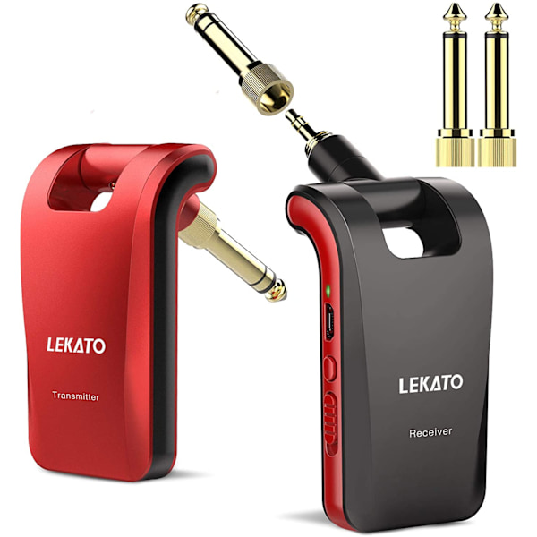 LEKATO 2.4GHz WS-60 Wireless Guitar System Transmitter Receiver