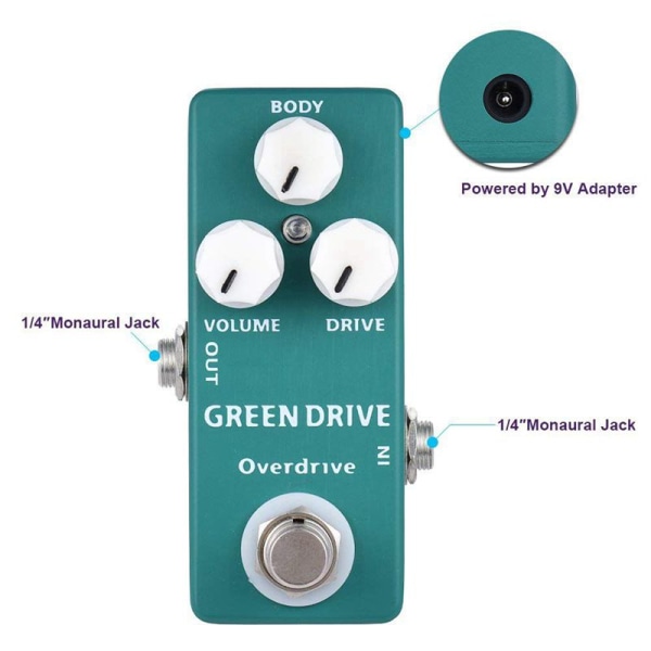 Mosky Classic Blues Rock Gitarr Overdrive Effekter Pedaler Bypass