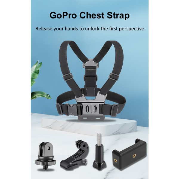 Bröstmonterad sele Remhållarfäste för Gopro mobiltelefon