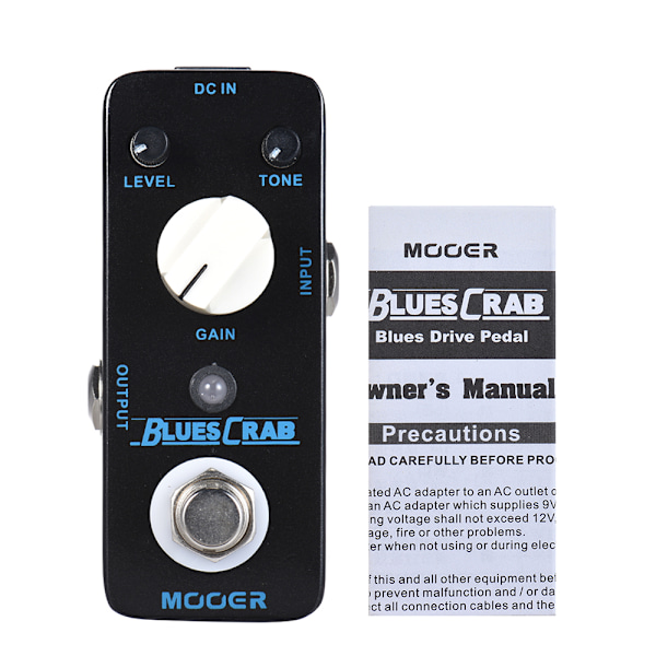 MOOER BLUES CRAB Blues Overdrive Gitarr Effektpedal True Bypass