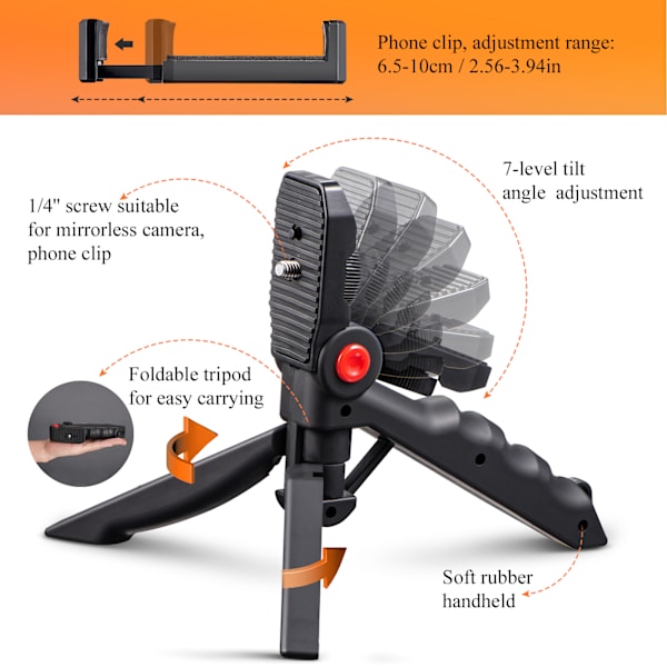 Smartphone Vlogging Kit med lätt mikrofon stativhållare