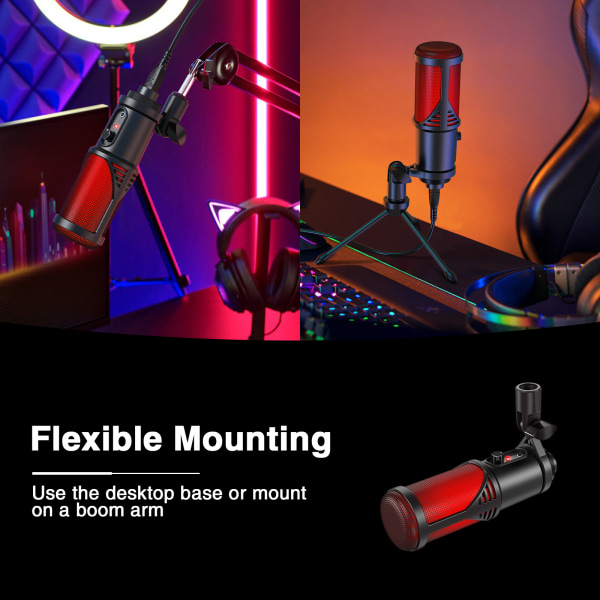 USB kondensatormikrofon Mic Kit Stativstativ Recording Studio