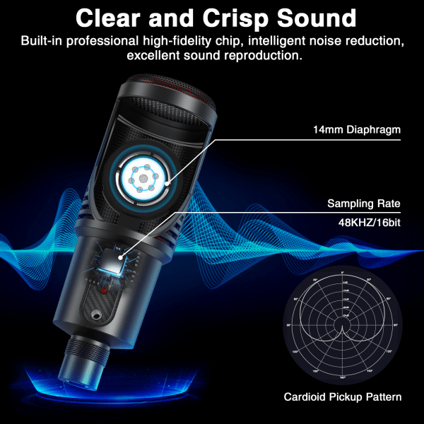 USB kondensatormikrofon Mic Kit Stativstativ Recording Studio