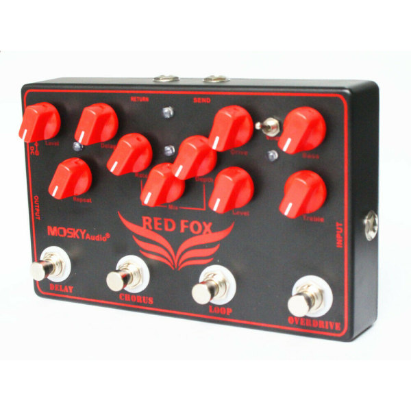 Mosky Audio Fox Gitarr Effekt Pedal Chorus Delay Overdrive Loop