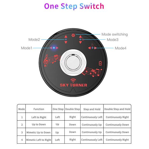 Bluetooth Page Turner Pedal Wireless Foot Switch for Music Sheet