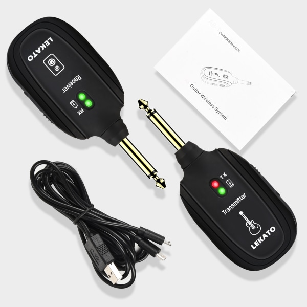 LEKATO UHF A8 Trådlöst gitarrsystem Sändare Mottagare 4 Kan