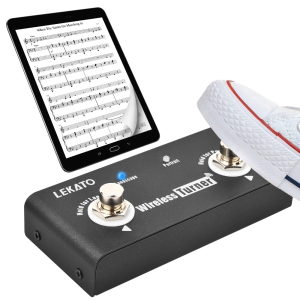 LEKATO bluetooth Tuner Tuning Page Pedal Controller True Bypass