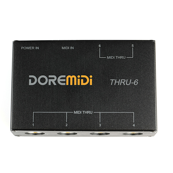 THRU-6 Box 6 MIDI-utgångar Standard MIDI Five-Pin Interface 16Ch