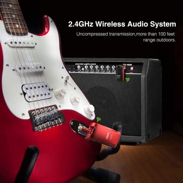 LEKATO 2.4GHz WS-60 Wireless Guitar System Transmitter Receiver