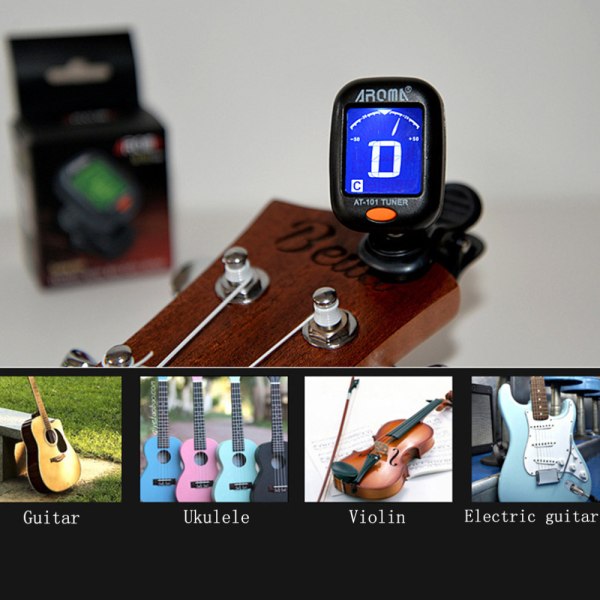 AROMA AT-101 Guitar Tuner LCD Digital for Guitar Bass Ukulele