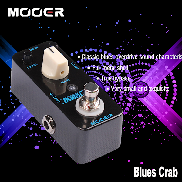 MOOER BLUES CRAB Blues Overdrive Gitarr Effektpedal True Bypass