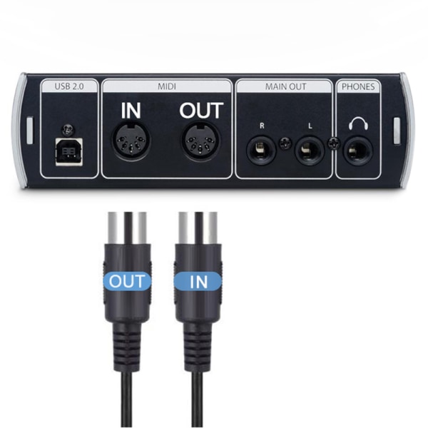 USB-C Type-C till MIDI In/Out 5 Pin Converter Adapter Kabel 2Meter