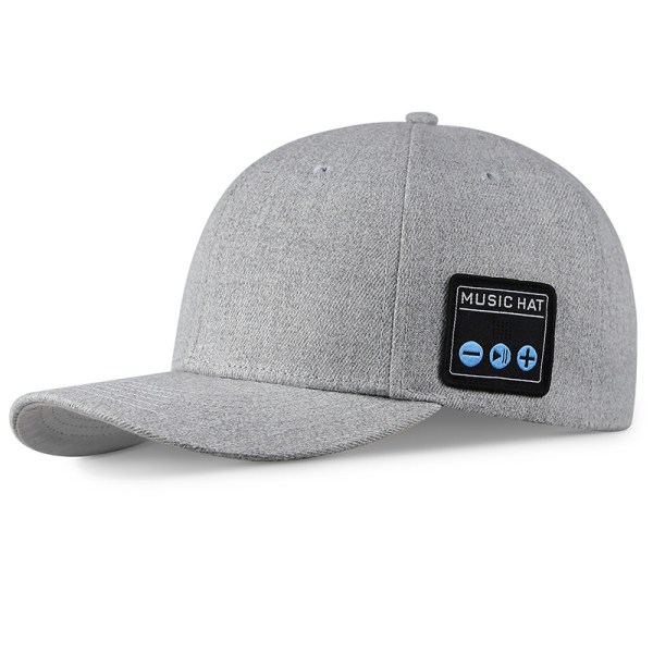 Bluetooth 5.0 binaural stereo trådløs musikkanropshette utendørs sports baseball cap YX2 Grå