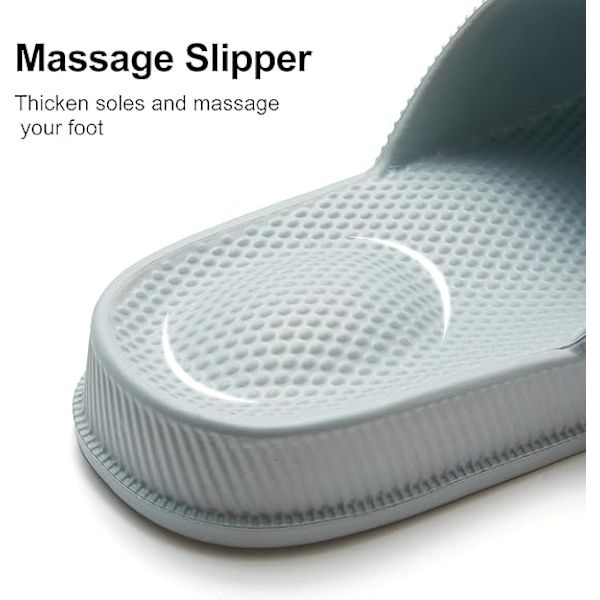 Inomhustofflor för män och kvinnor, massagetofflor med öppen tå, duschskor