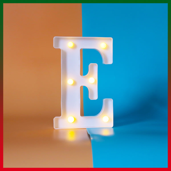 Lysande bokstäver, mycket lämpliga för lysande bröllop och födelsedagsfester heminredningslampor (vit, E) Big Letter