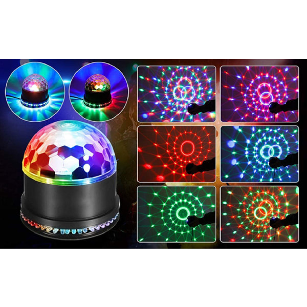 LED discokula 5W discolampa partyljus ljuseffekt scenljus 8w voice control