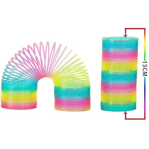 Rainbow Coil Spring Slinky Lelu - jättiläinen klassinen uutuus muovinen magic - 3x6 tuumaa / 7,6x15 cm