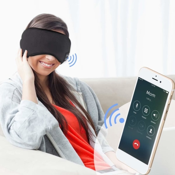 Gränsöverskridande 3D Bluetooth -ögonmask headset smart trådlöst musiksamtal öronskydd andas sömnartefakt ljusavskärmande ögonmask black