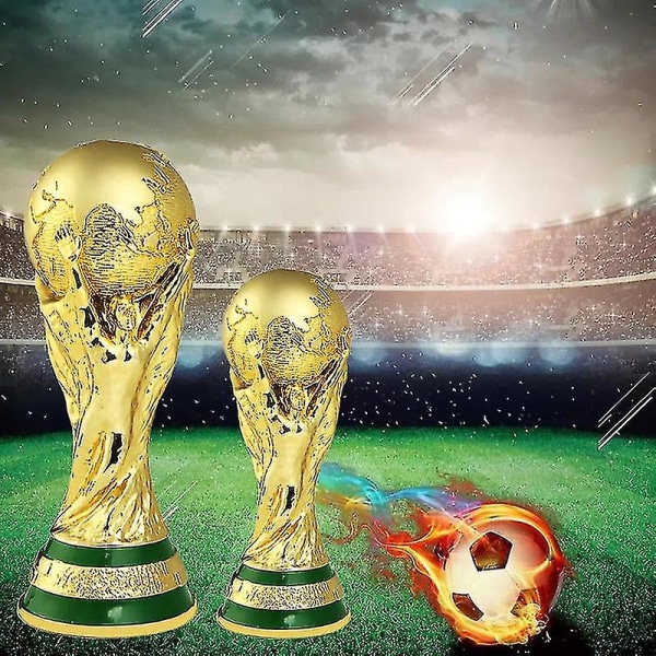 World Cup fodbold trofæ harpiks kopi trofæ model fodbold fan souvenir gave (hul stil) 27cm