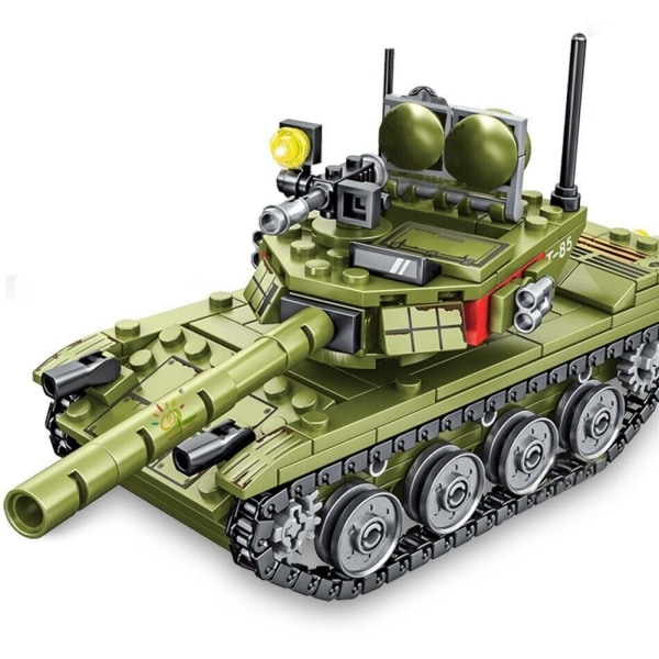 Military 85 Main Battle Tank Building Blocks WW2 Educational Toy With To Dolls 1 set