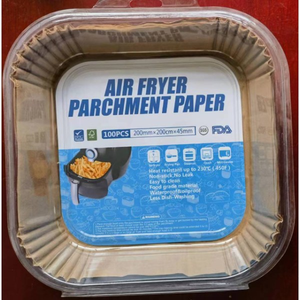 Airfryer tilbehør Air fryer papir 20cm*4,5cm cm, 100-300 bitar bagpapir Air fryer non-stick vandtæt og oliesikkert, air fryer fyrkantigt papir 300pcs