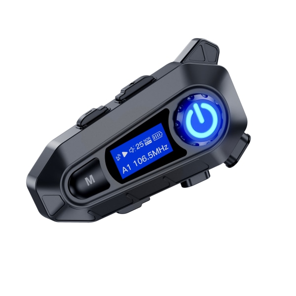Motorcykel Bluetooth headset ，Brusreducering på högsta nivå，HiFi-förlustfritt ljud, system med LCD-skärm Vattentätt，Kommunikationssystem, 1000mA 1pc