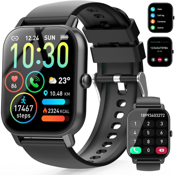 Reloj Intelligente Hombre Mujer in Llamada Bluetooth, 1,85" Smartwatch i 112 Modos Deportivos, Monitoring Ritmo Cardíaco and Sueño, ogenomtränglig IP68 White