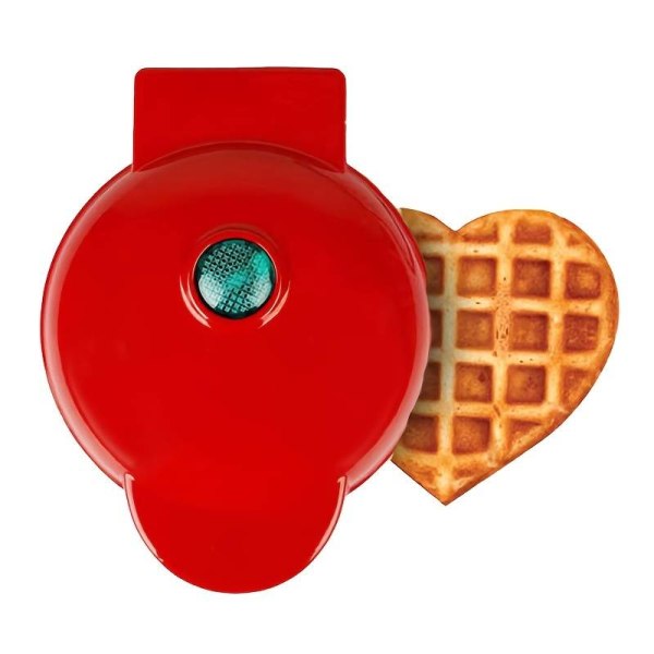 1 bit hjärtformad våffelbryggare till frukost, mellanmål och desserter - Mini Våffelbryggare för hemmabakning, perfekt present till alla hjärtans dag