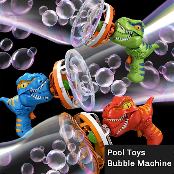 Fläkt Dinosaurie Bubbelmaskin i Bubbla Handhållen Elektrisk Dinosaurie Bubbelmaskin Bubbel Dinosaurie Poolleksaker Grön