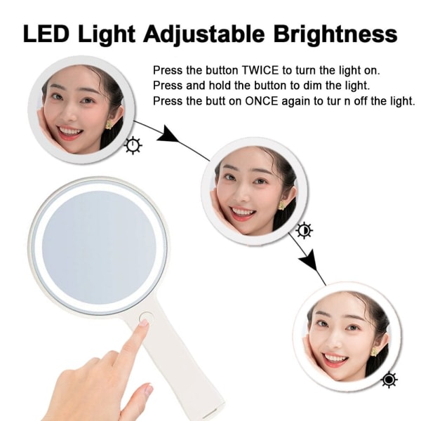LED-ljus kompakt handhållen spegel med handtag SME Square SME Square
