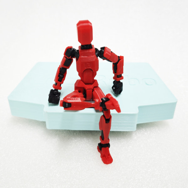 T13 Action Figur Titan 13 Action Figur Robot Action Figure3D Printet Action Red and black model (13cm)