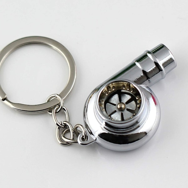 Kreativ Ærme Spindende Turbo Turbine Turbolader Nøglering Nøglekæde Nøglemærke Nøgleholder Laver Rigtig Hvæsende Lyd.