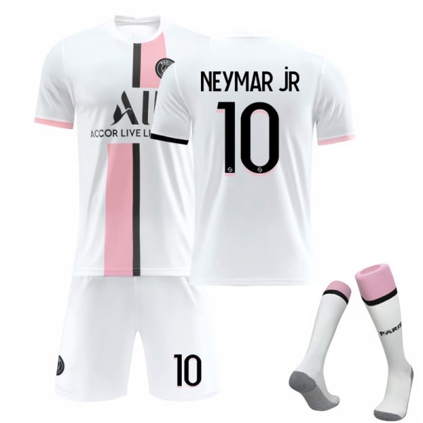 Fotbollssats Fotbollströja Träningströja för nr 10 Neymar White Vita barn 28 (150-160 cm)