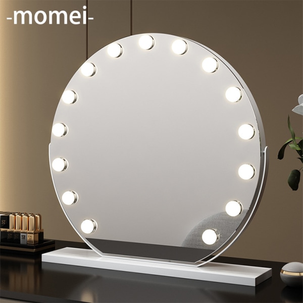 40 cm Hollywood-peili pöytäkoneen kannettava plug-in-lataus älykäs meikkipeili suora lähetys täyttövalo himmentävä LED-lamppupeili