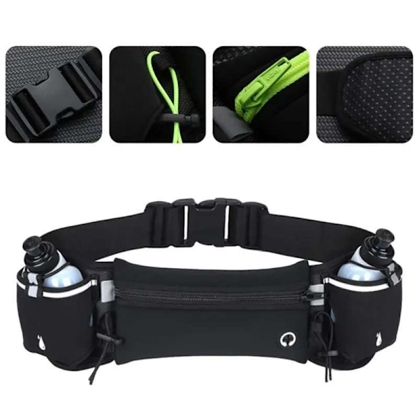 Running Belt with Bottles - Optimal Hydration for Active Black Black Black Svart