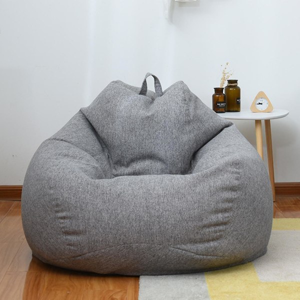 Ekstra stor bønneposestoler Sofa Sofatrekk Lazy Lounger For Voksne Barn Innendørs (gratis frakt) Grå 90x110cm