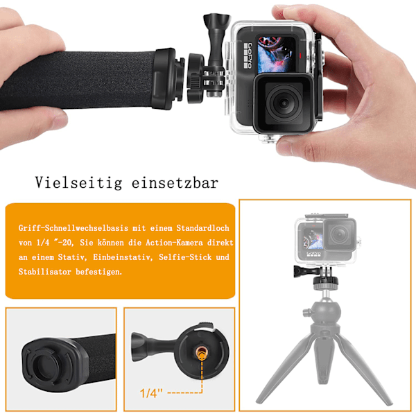 Uimakahva, kelluva sauva, sukelluskahva, toimintakameratarvikkeet vesiurheiluun, yhteensopiva GoPro Hero 10, 9, 8.7, 6, 5, DJI:n ja muiden kanssa
