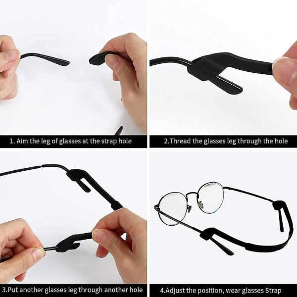 10-pack silikon brillestropper Anti-skli for barn Solbriller Armbånd (muti-color)