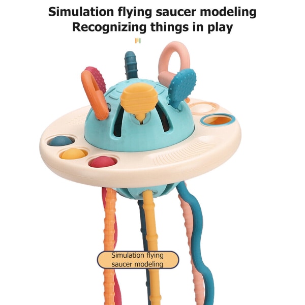 Montessori Legetøj Trækstreng UFO Sensorisk Baby Silikone Aktivitet Pædagogisk Legetøj Björn